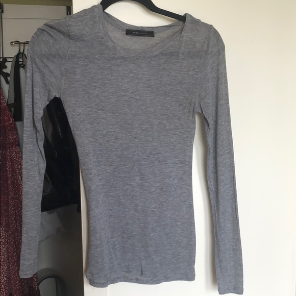 BCBG MaxAzria Gray and Tan layering tissue tees - Picture 2 of 2